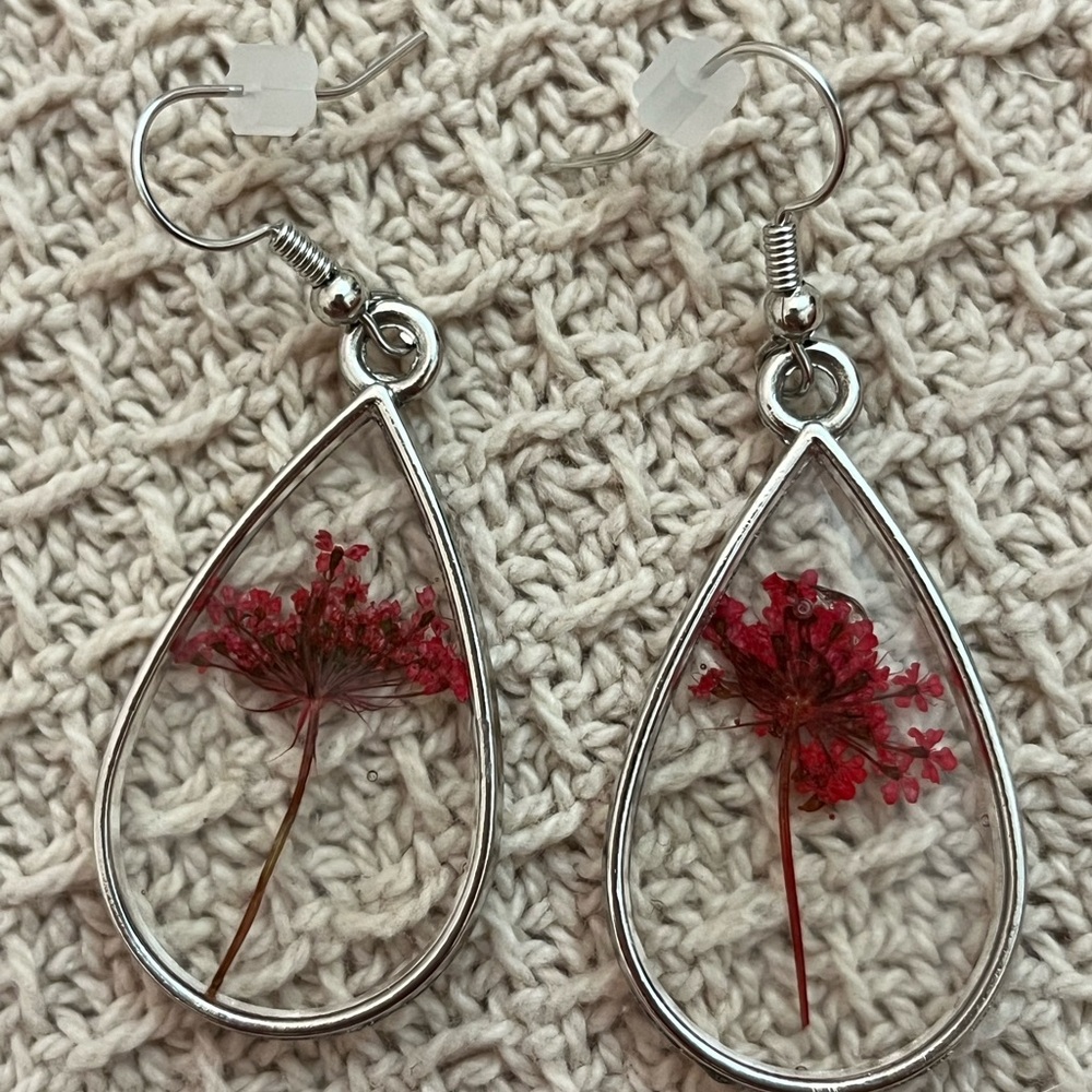 Dried flower earrings